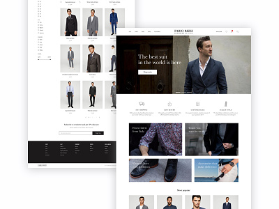 Men's wear e-commerce ecommerce fashion minimal shop store suits website