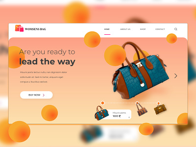 Landing Page for Womesn Bag Website