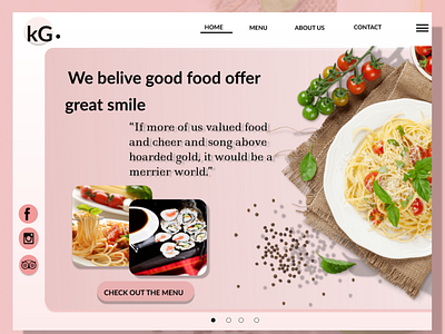 Restaurant landing page design beginner branding illustration logo typography uidesign vector web website