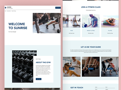 Fitness Gym website Home Page beginner typography ui design website