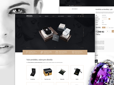 The Luxury e-shop with a boxes for jewelery clean design diamond gold jewelery luxury ring webdesign