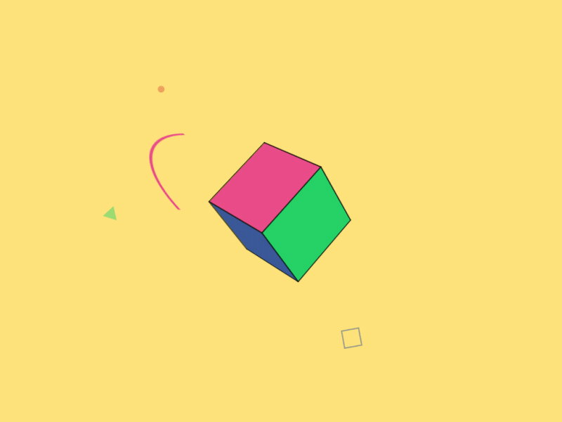 Cube colors cube gif animation particles rotate shape social media