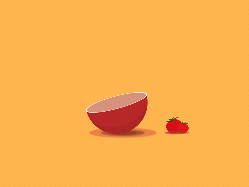 Dancing Tomato 2danimation after effects animation bowl dance fun gif motion graphics preloader red tomato