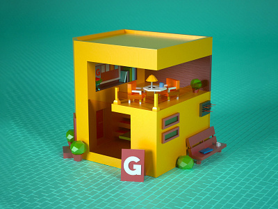 Café 3D Illustration