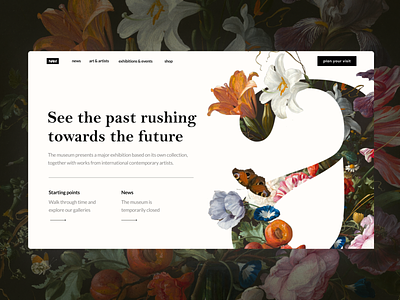 Art Museum Design Website blossom design flower header design museum museum of art orchids ui web design web layout