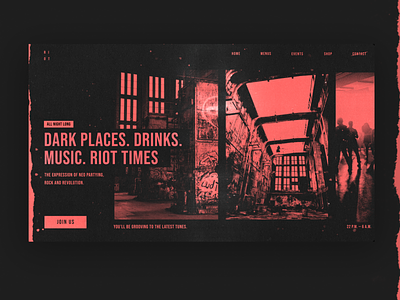 Music Grunge Website Header club design grunge header music red textures ui web design website