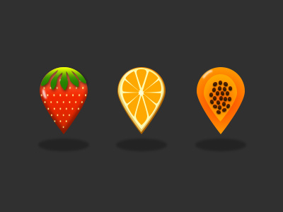 Cute Icons of Coordinate Part.2 app coordinate cute fruit icon juicy map orange papaya strawberry