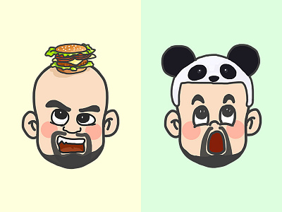 Lloyd the bareheaded man-4 cartoon character digital expression hamburger illustration man panda sticker wechat