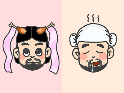 Lloyd the bareheaded man-7 cartoon character digital illustration sauna sticker wechat xiao longnv