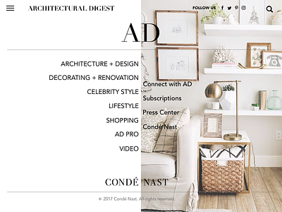 Condé Nast  - Architectural Digest UI