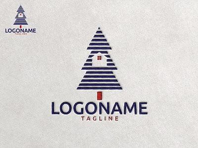 Tree House in Pine Tree Logo design designer graphic house icon logo pine tree