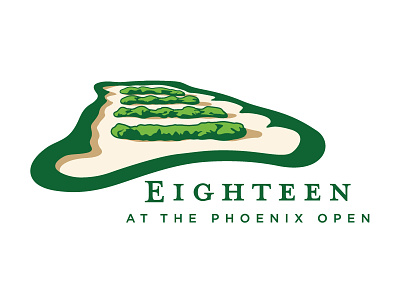 Eighteen at the Phoenix Open 18 bunker church pews course eighteen golf icon logo phoenix open sand trap wmpo