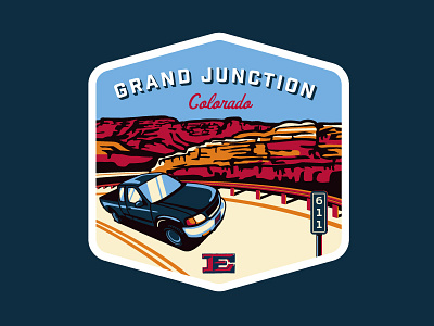 Road Trip Badges - Grand Junction badge colorado f 150 ford grand junction mesa mile marker road trip team erickson travel trees truck