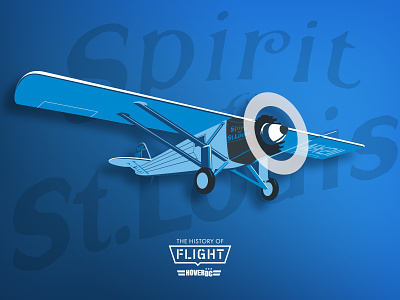 The History of Flight - Spirit of St. Louis avgeek aviation environmental flight hoverdc illustration model propellar signage washington dc