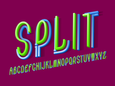 Split alphabet design font letters type type art typeface vector