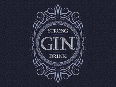 Gin vintage label background branding design emblem frame label logo packaging symbol vector vintage