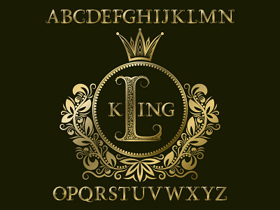 Golden patterned coat of arms coat of arms design emblem golden heraldry initial label logo monogram patterned royal vintage