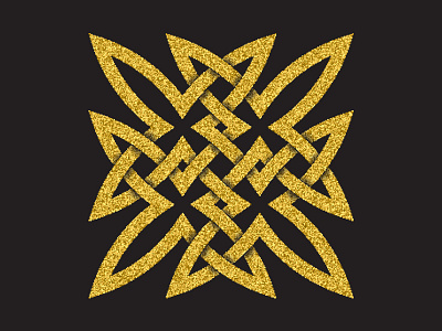 Golden glittering abstract symbol abstract design emblem glittering golden insignia label plexus sign symbol totem tribal