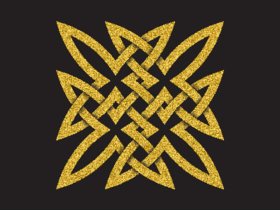 Golden glittering abstract symbol