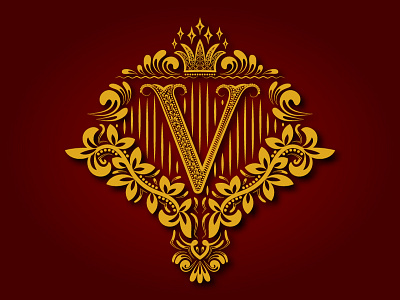 V heraldic monogram