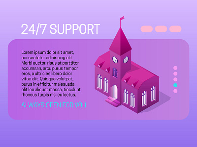 24/7 support business call center concept contact design header help isometric online service support