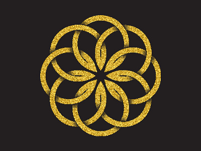 Circular glittering symbol abstract circular emblem glittering golden mandala ornament round sign symbol totem tribal