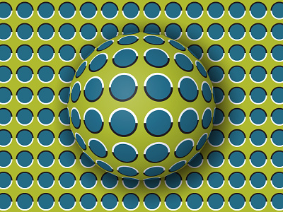 Optical illusion ball abstract background ball blue design green illusion movement optical polka dot sphere surface