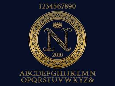 Monogram design design emblem initial label letters logo monogram numbers round royal symbol vintage