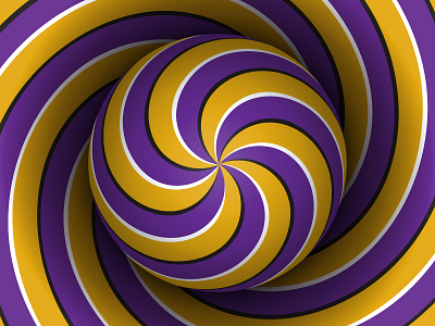 Spiral pattern illusion abstract background ball illusion motion moving optical pattern purple sphere spiral yellow