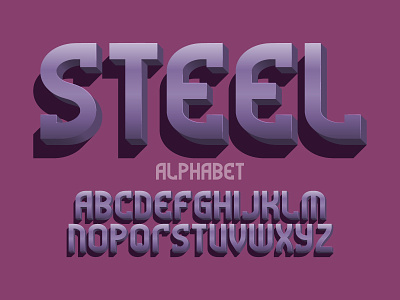 Metal 3d letters, vector 3d alphabet design font letters metal metallic steel type typeface vector volumetric