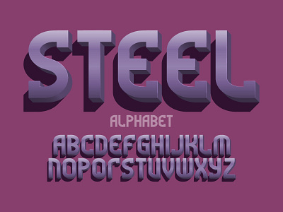 Metal 3d letters, vector