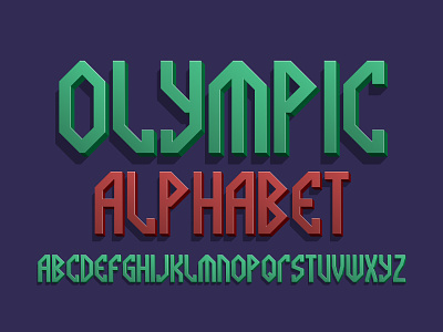 Olympic 3D alphabet 3d alphabet artistic bold design font letters olympic retro type typeface vector
