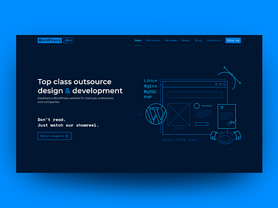 WordPress Website Development Outsourcing Studio design icon illustration minimal typography ui ux vector web website