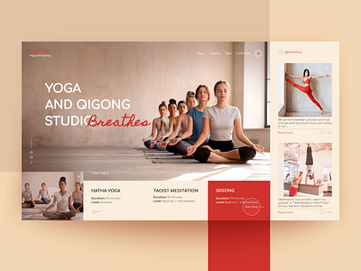 Yoga and Qigong Studio Breathe. design minimal ui ux web web design website