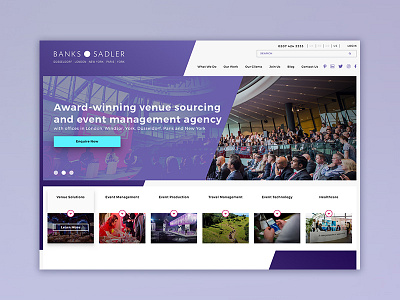 Banks Sadler Website Redesign banksadler events exposureninja mobile ninja purple ui ux web