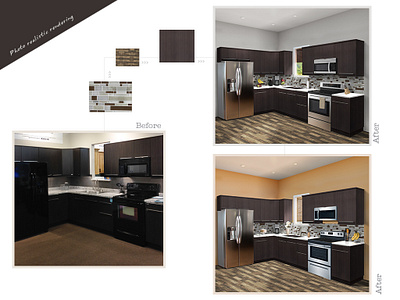 photo realistic rendering _Kitchen _ Adobe Photoshop