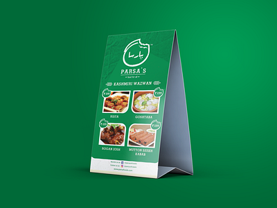 Table Tent Menu Design