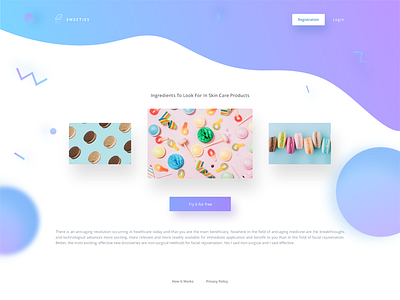 Sweeties - Guest Page UI confetti gradient landing main page sketch trends ui ux web