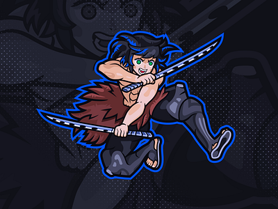 Inosuke Mascot Logo animeart cartoon design esport esports gaming illustration inosuke logo logofolio mascot stream twitch vector