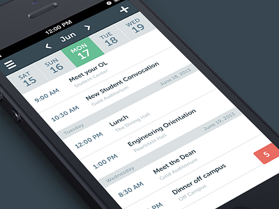 Agenda View 2x agenda app calendar flat icons ios iphone list messages nav navigation notifications search settings