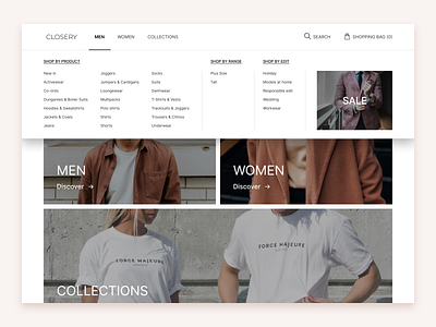 Online clothing store (menu)