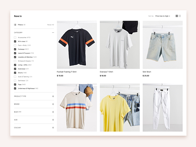 Filter page apparel clothes design figma figmadesign filter minimal shopping sort by ui user experience user interface design ux webdesign