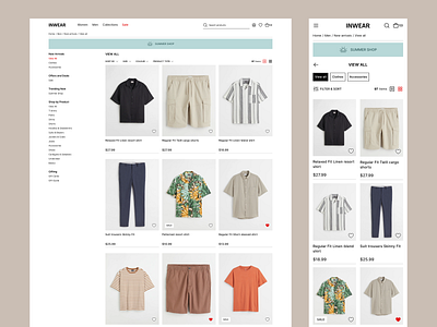 Ecommerce website catalog and filters apparel categories clothes clothing store e commerce ecommerce figma filters minimal shopping sort by ui user experience user interface design ux webdesign