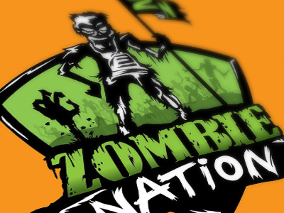 Zombie Nation - tshirt graphic 5k a art for friends group in of quick run! running zombie themed