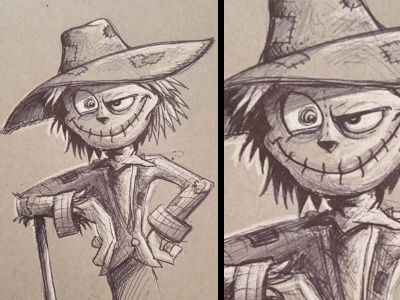 Inktober Scarecrow doodle halloween inktober scarecrow sketch dailies