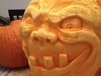 pumpkin #3 - 85lb monster carving halloween pumpkin sculpt