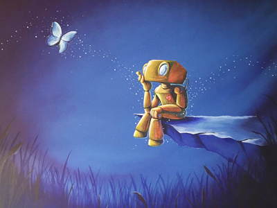 robot painting final butterfly illustration painting robot
