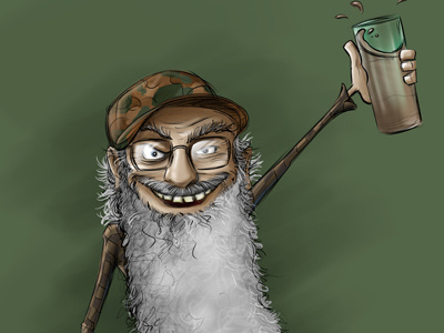Uncle Si doodle duck dynasty illustration uncle si whimsical