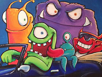 Cruisin - almost complete illustration monster whimsical