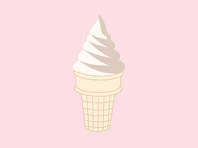 Ice Cream Swirl cone dessert food ice cream illustration pastel pink sugar sweets swirl vector vector illustration